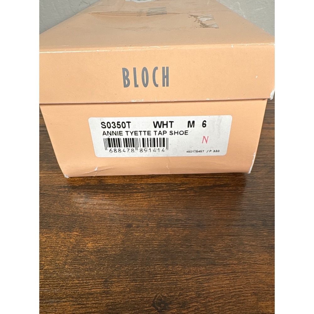 Bloch Annie Tyette White Tap Shoes S0350T Girls Kids Size 6M Mary Jane Ribbon - Picture 6 of 6